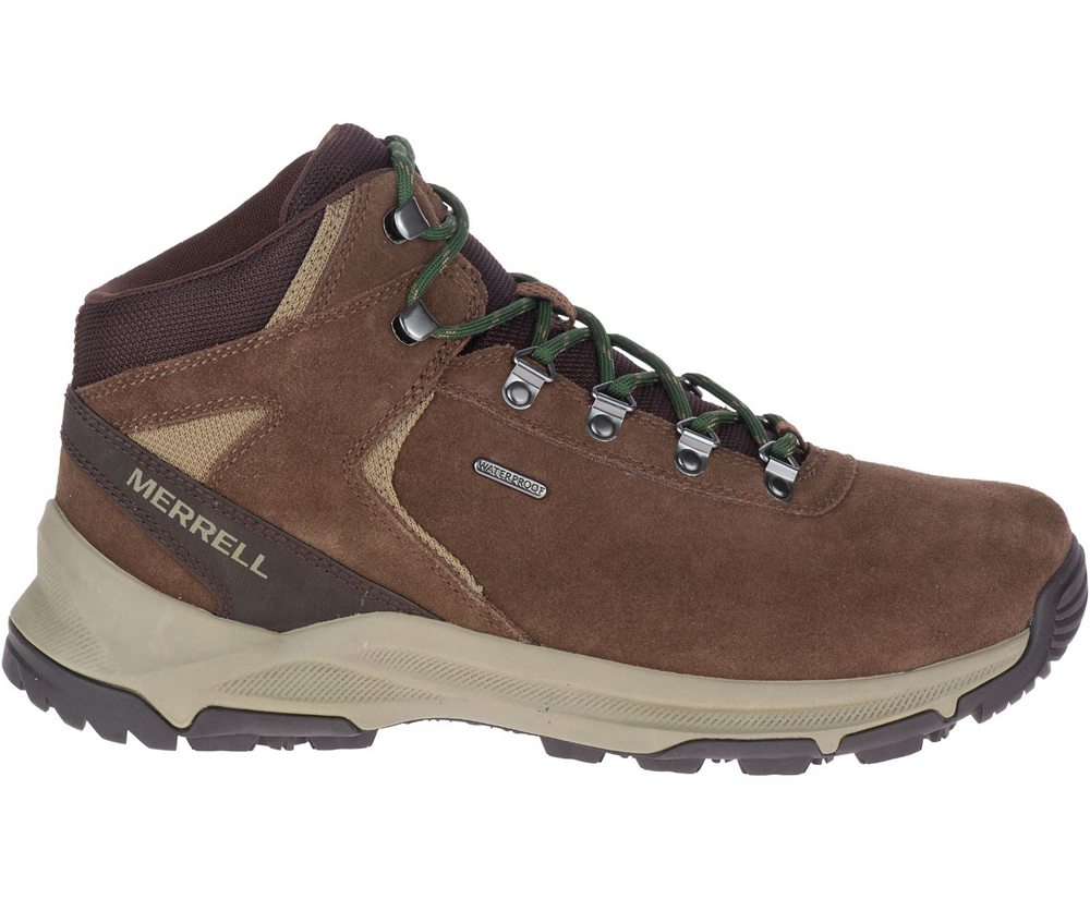 Merrell Hiking Boots Brown - Erie Mid Waterproof - Mens 10KGMOBQS